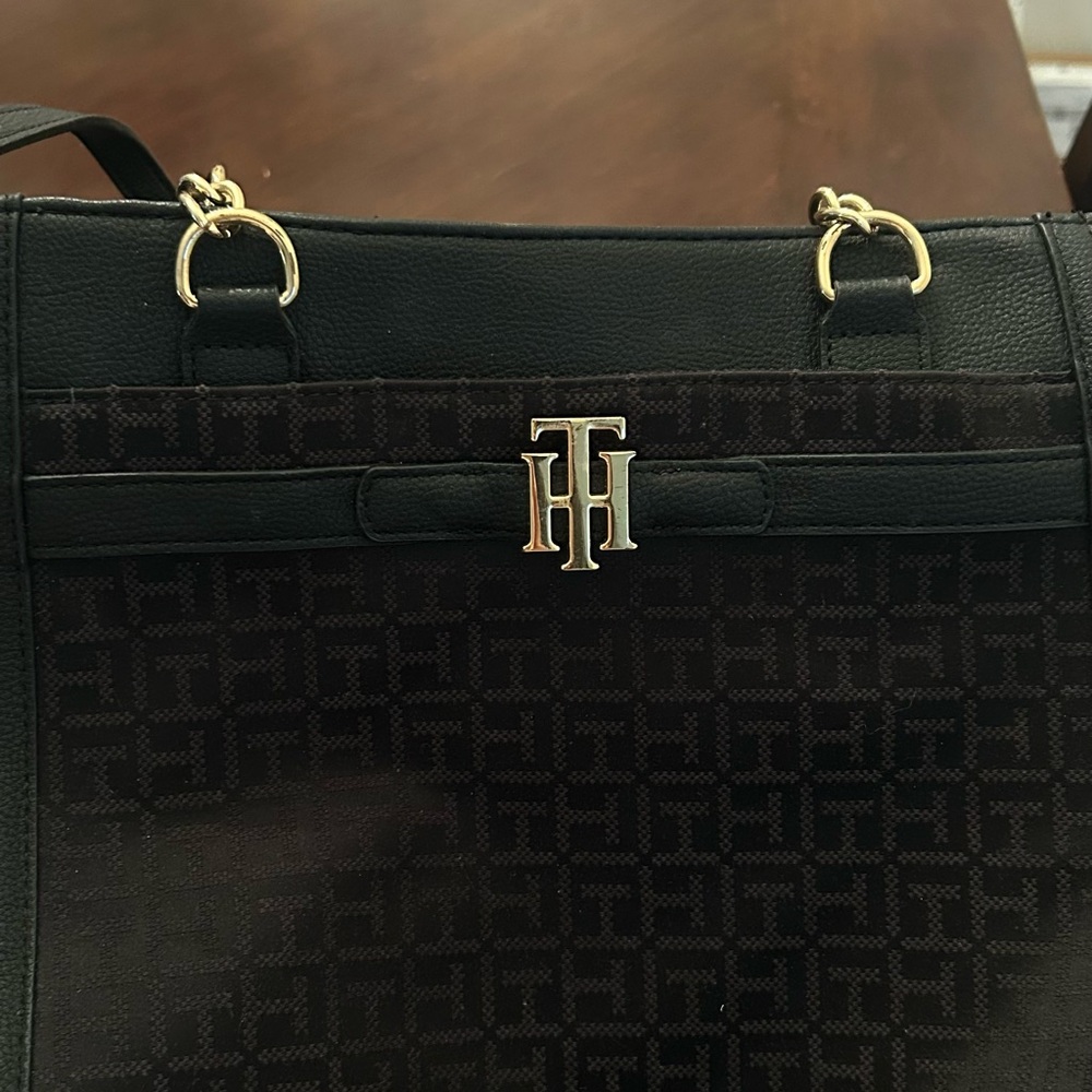 Tommy Hilfiger Black and Gold Tote